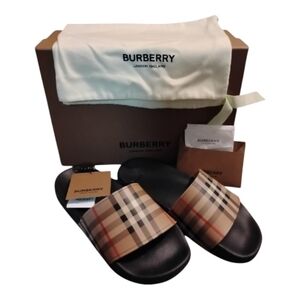 Burberry Plaid Slide Sandals NWT